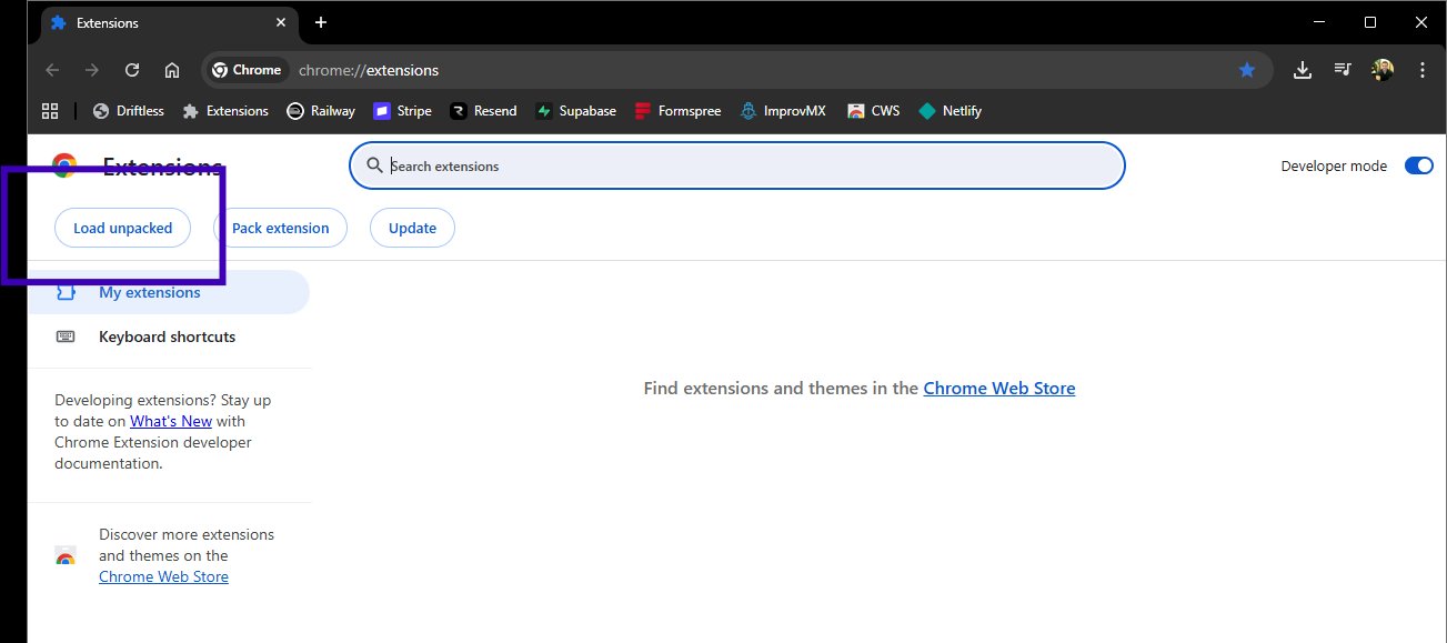 Load unpacked button